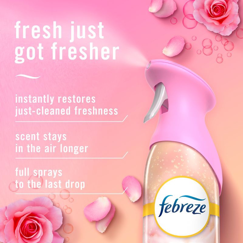 slide 4 of 12, Febreze Air Mist Odor-Fighting Air Freshener - Pink Rose Petals - 8.1oz, 8.1 oz
