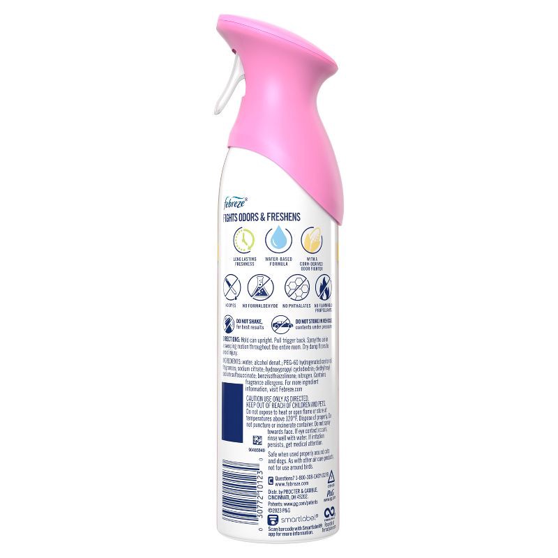 slide 10 of 10, Febreze Air Odor-Fighting Air Freshener - Pink Rose Petals - 8.8 fl oz, 8.8 fl oz