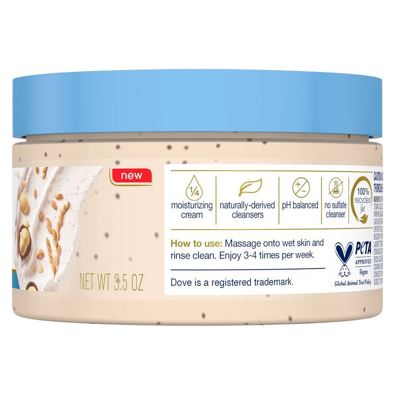 slide 2 of 5, Dove Beauty Mini Body Scrub - Crushed Macadamia & Rice Milk - Trial Size - 3.5oz, 3.5 oz