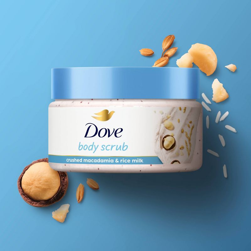 slide 5 of 5, Dove Beauty Mini Body Scrub - Crushed Macadamia & Rice Milk - Trial Size - 3.5oz, 3.5 oz