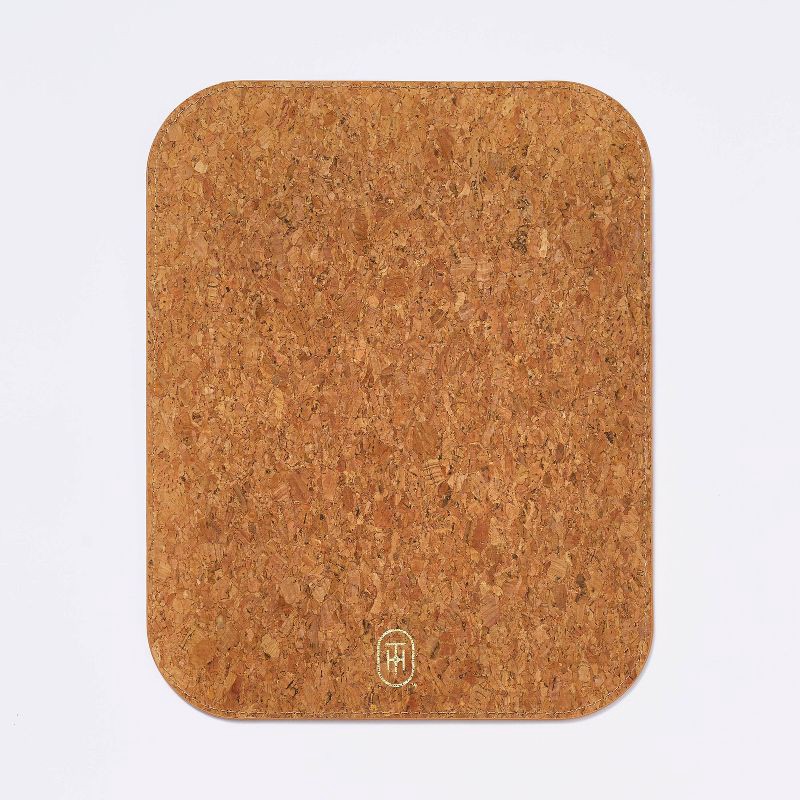 slide 4 of 4, Faux Leather Mouse Pad Light Pink - Threshold™: Non-Skid Base, Desk Accessories, 9.75" x 7.75", 1 ct