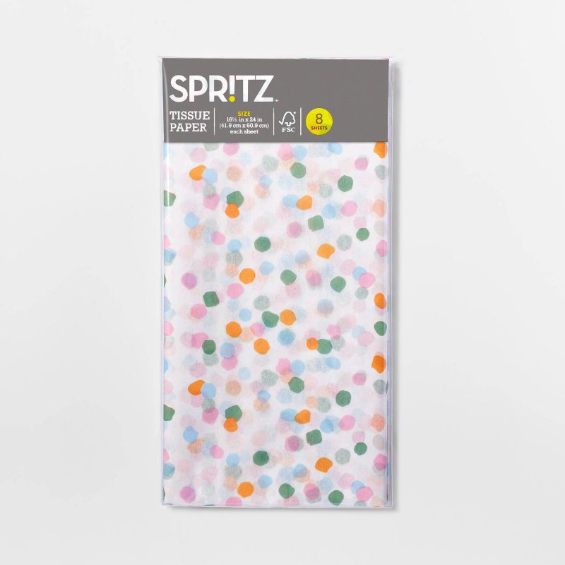 slide 3 of 3, 8ct Tissues Dots on White - Spritz™, 8 ct
