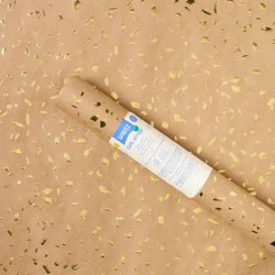 Brown Gold Foil Speckled Gift Wrap - Spritz™: Wedding & All Occasions, 94.5" x 30", DASH Pattern