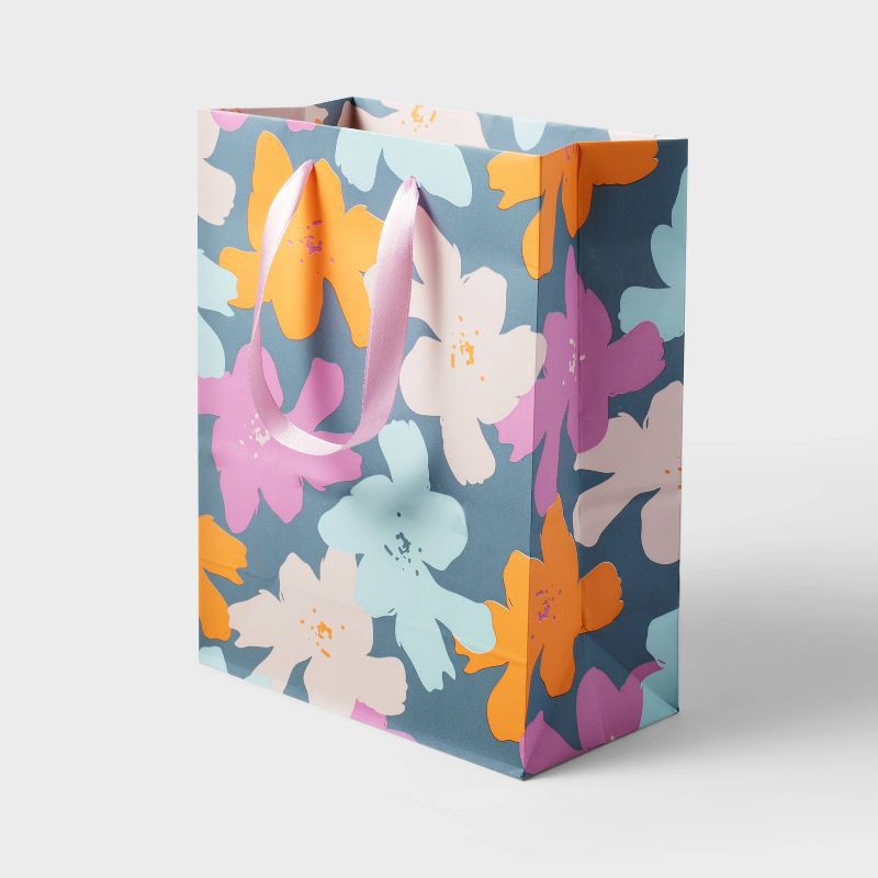 slide 1 of 3, Floral on Blue Cub Bag - Spritz™, 1 ct