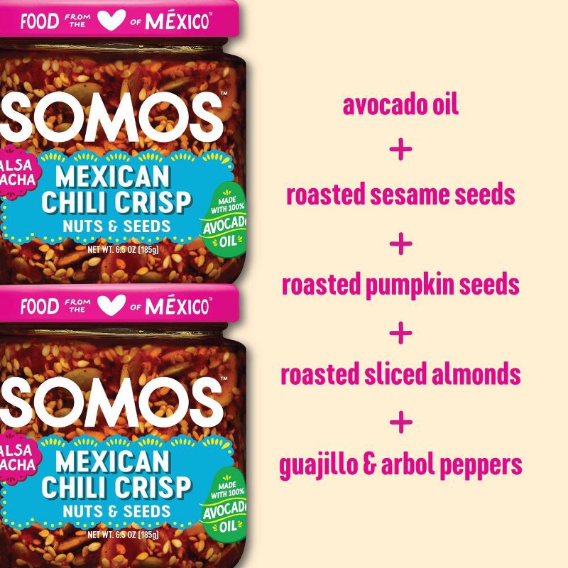 slide 6 of 6, SOMOS FOODS Somos Mexican Chili Crisp with Nuts and Seeds - 6.5oz, 6.5 oz