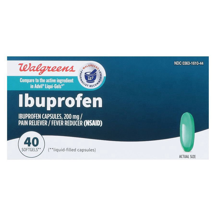 slide 2 of 5, Walgreens Ibuprofen 200 mg Softgels, 40 ct