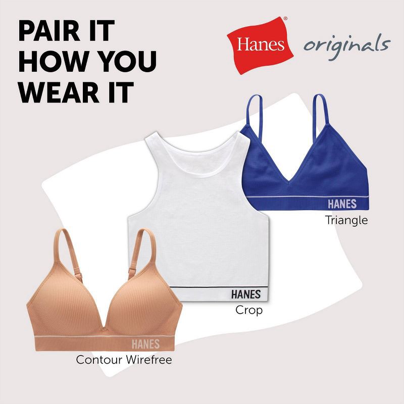 slide 5 of 5, Hanes Originals Women's 3pk Seamless Rib Bikini Underwear - Black/Beige XXL: Recycled Nylon Blend, Low Rise, Full Waistband Elastic, 3 ct