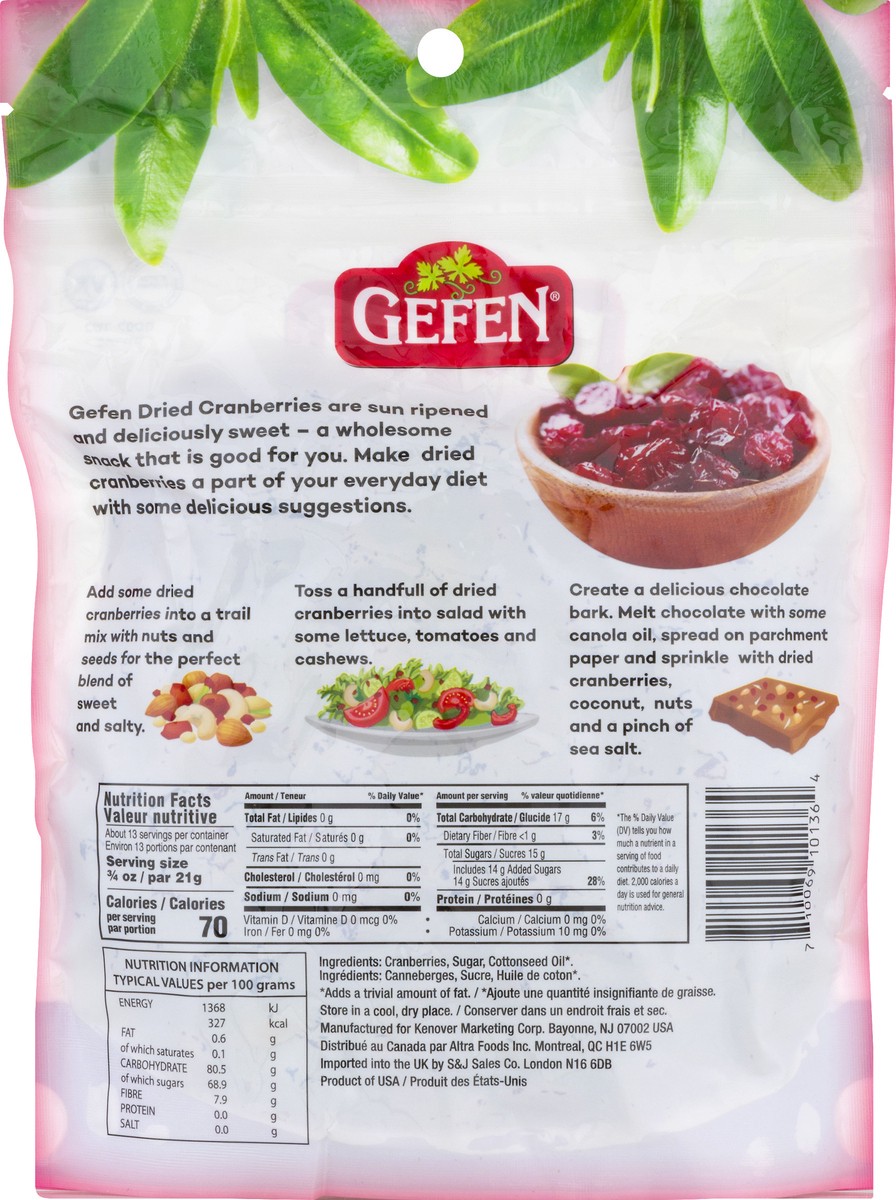 slide 4 of 11, Gefen Dried Sweetened Cranberries 10 oz, 10 oz