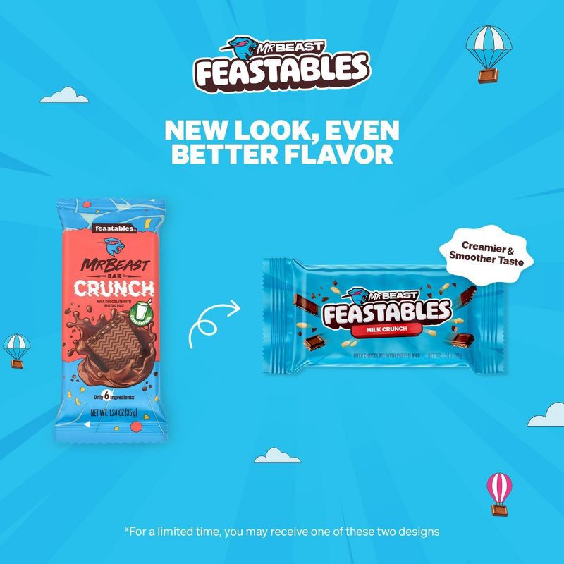 slide 2 of 3, Feastables MrBeast Bar Milk Chocolate Crunch Candy 35g, 35 gram