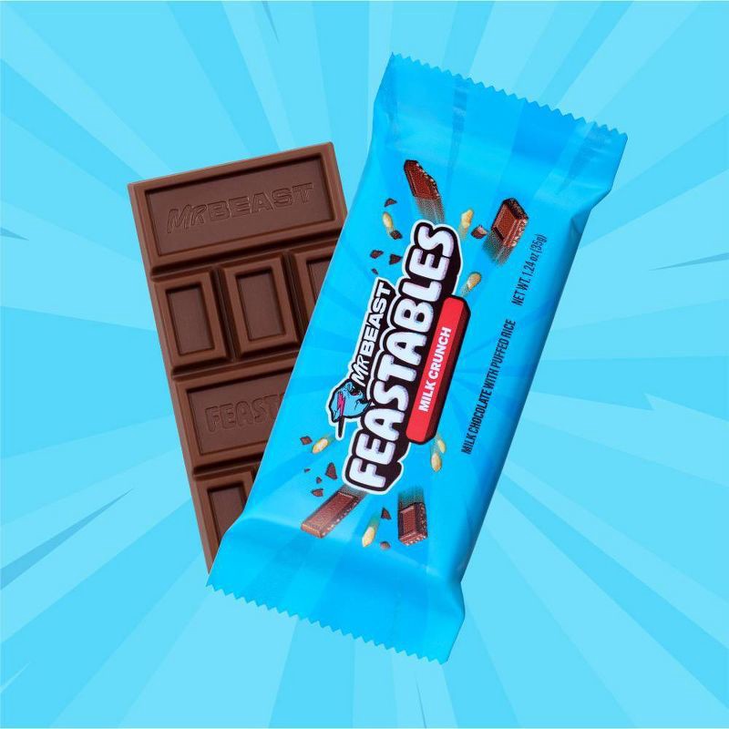 slide 3 of 3, Feastables MrBeast Bar Milk Chocolate Crunch Candy 35g, 35 gram