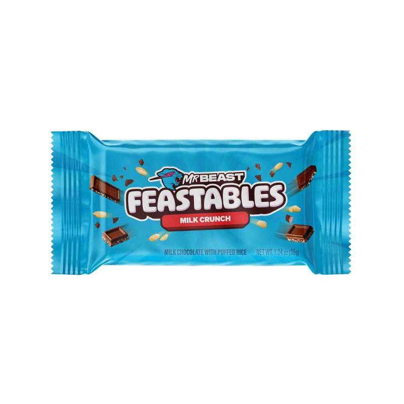 slide 1 of 3, Feastables MrBeast Bar Milk Chocolate Crunch Candy 35g, 35 gram