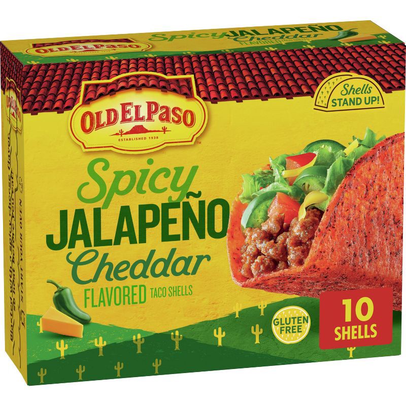 slide 1 of 10, Old El Paso Gluten Free Taco Shells Bold Jalapeno Cheddar - 5.4oz, 5.4 oz