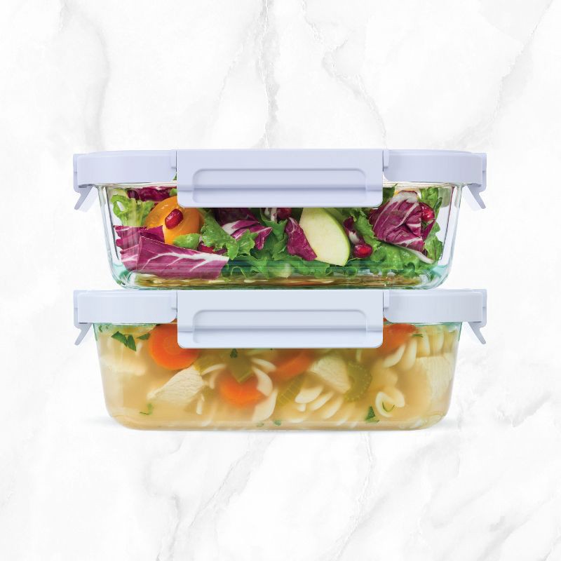 slide 3 of 8, Bentgo 2pc 4.4c Glass Meal Prep Container Set Blue Quartz, 2 ct