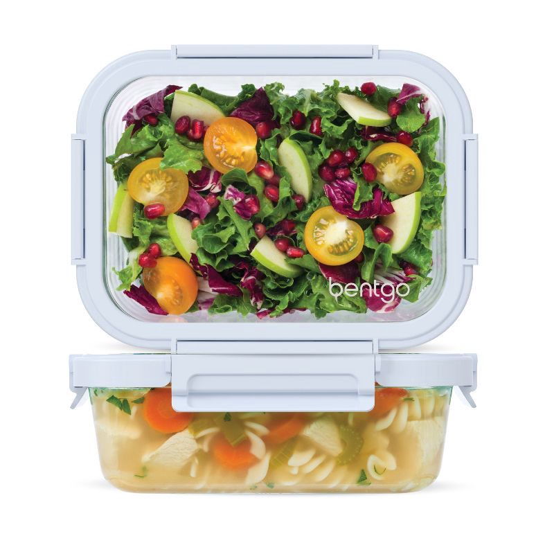 slide 1 of 8, Bentgo 2pc 4.4c Glass Meal Prep Container Set Blue Quartz, 2 ct