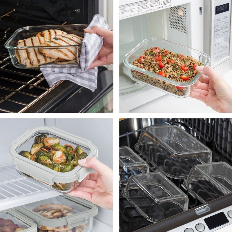 slide 4 of 8, Bentgo 2pc 4.4c Glass Meal Prep Container Set Blue Quartz, 2 ct
