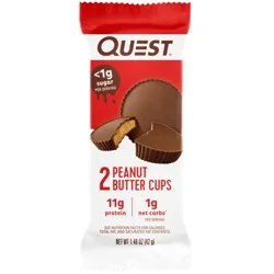 Quest Nutrition Peanut Butter Cups - 1.48oz: Filled Chocolates, Unsweetened Chocolate, 11g Protein, Ready to Eat