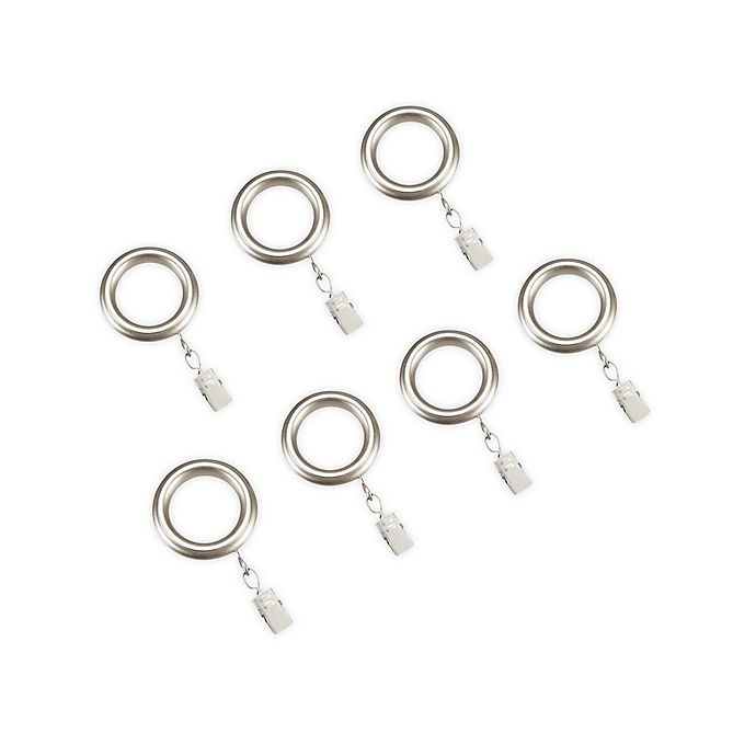 slide 1 of 1, Cambria Blockout Clip Rings - Brushed Nickel, 7 ct