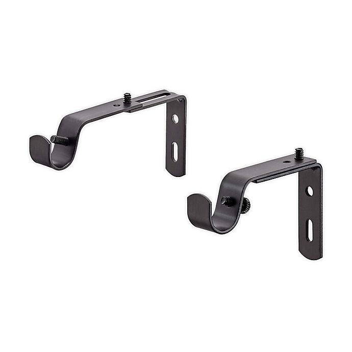 slide 1 of 1, Cambria Classic Steel Replacement Window Brackets - Matte Brown, 2 ct