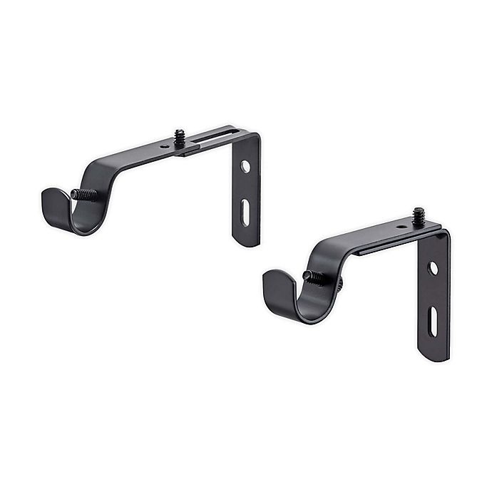 slide 1 of 1, Cambria Classic Steel Replacement Window Brackets - Satin Black, 2 ct
