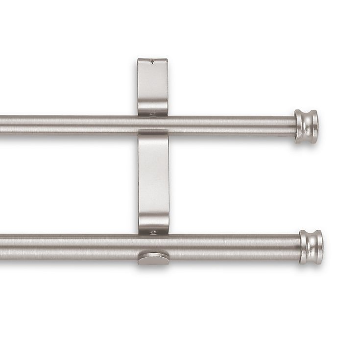 slide 1 of 1, Cambria Classic Complete Double Drapery Rod - Brushed Nickel, 28 in x 48 in