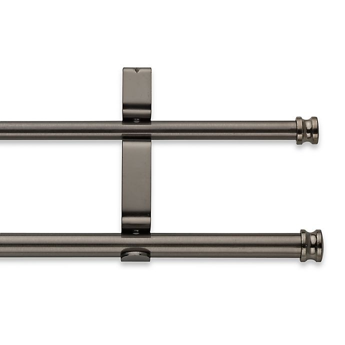 slide 1 of 1, Cambria Classic Complete 28 to Adjustable Double Curtain Rod - Graphite, 48 in