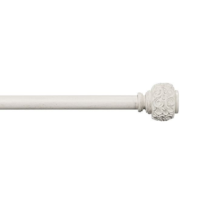 slide 1 of 1, Cambria Casuals Doorknob 28 to Adjustable Curtain Rod Set - Matte White, 28-48 in