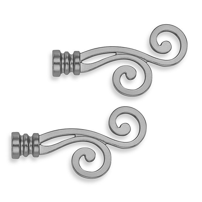 slide 1 of 1, Cambria Classic Complete Lariat Finial - Brushed Nickel, 2 ct