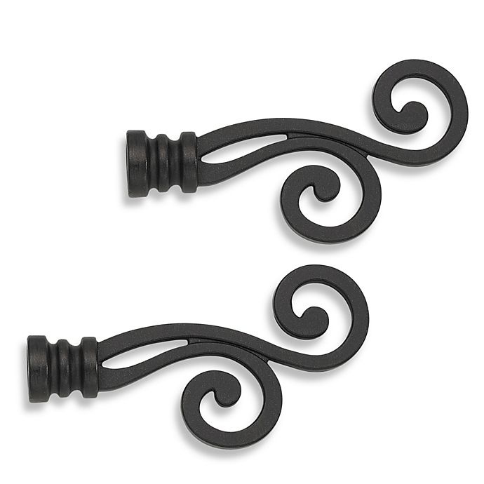 slide 1 of 1, Cambria Classic Complete Lariat Finial - Matte Brown, 2 ct