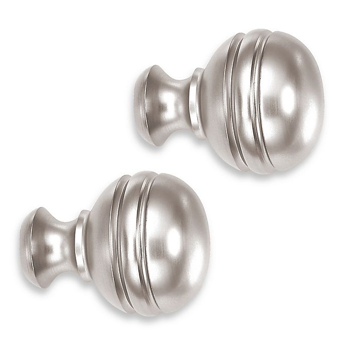 slide 1 of 2, Cambria Classic Complete Orbit Finial - Brushed Nickel, 2 ct