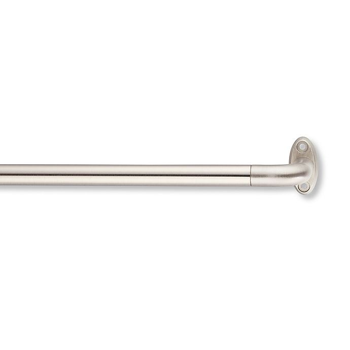 slide 1 of 1, Cambria Blockout Simple Plate Curtain Rod Set - Brushed Nickel, 18-36 in