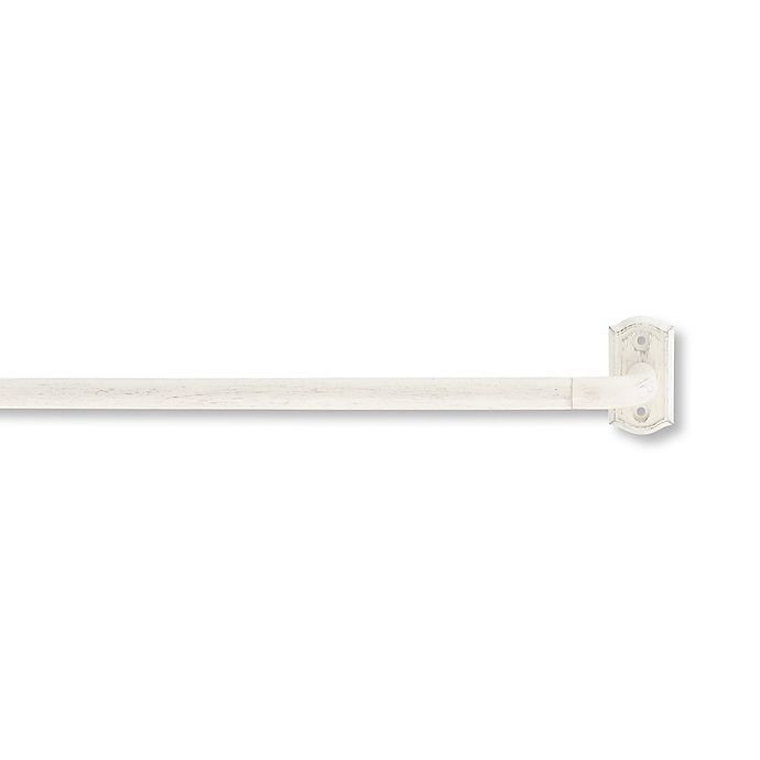 slide 1 of 1, Cambria Blockout Farmhouse Plate Curtain Rod Set - White, 1 ct