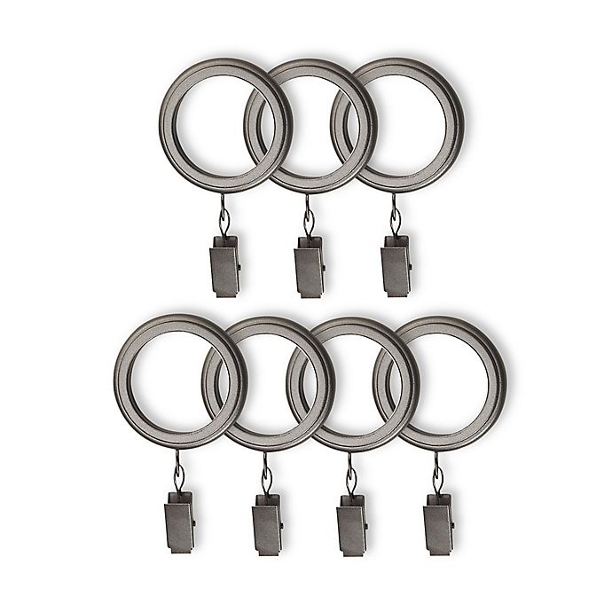 slide 1 of 1, Cambria Connections Clip Rings - Graphite, 7 ct