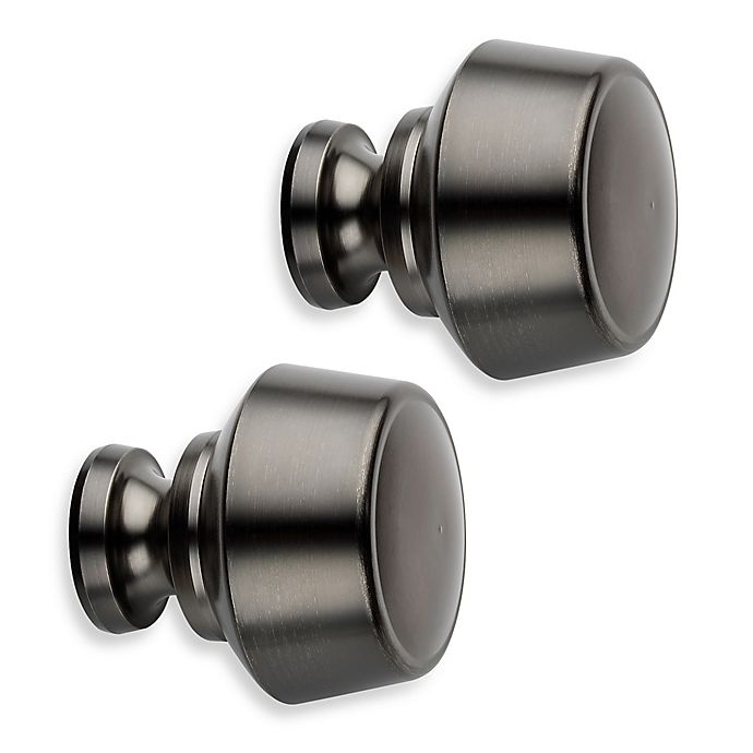 slide 1 of 1, Cambria Premier Complete Button Doorknob Finial - Graphite, 2 ct