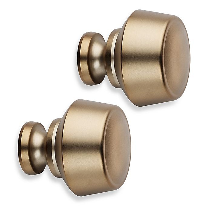 slide 1 of 1, Cambria Premier Complete Button Doorknob Finial - Warm Gold, 2 ct