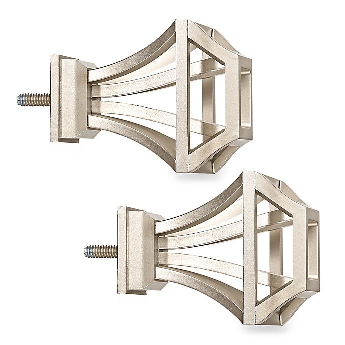 slide 1 of 1, Cambria Premier Complete Square Birdcage Finials - Polished Nickel, 2 ct