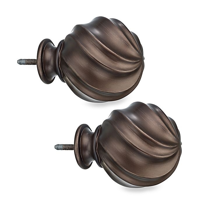 slide 1 of 1, Cambria Elite Twist Ball Finials - Oil Rubbed Bronze, 2 ct
