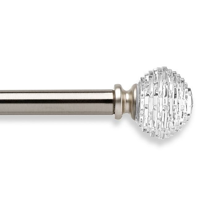 slide 1 of 1, Cambria Fractured Facets 48 to Adjustable Curtain Rod - Brushed Nickel, 48-88 in