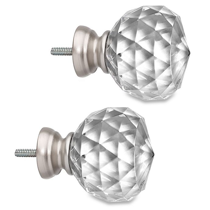 slide 1 of 1, Cambria Premier Complete Faceted Ball Finials - Polished Nickel, 2 ct