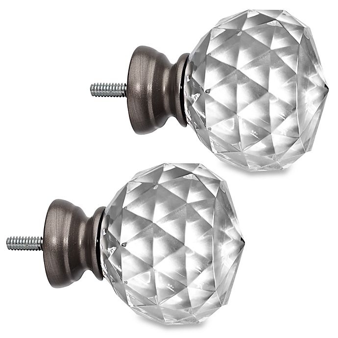 slide 1 of 1, Cambria Premier Complete Faceted Ball Finials - Graphite, 2 ct