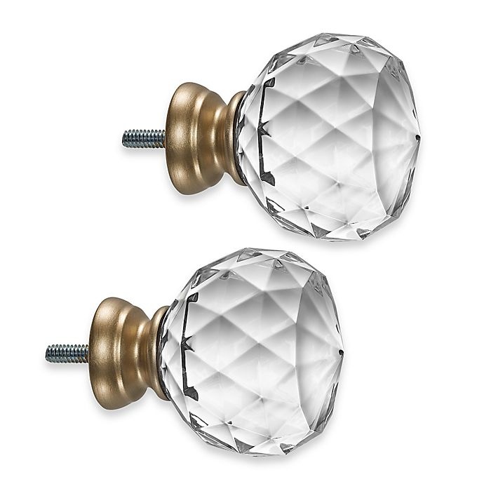 slide 1 of 1, Cambria Premier Complete Faceted Ball Finials - Warm Gold, 2 ct