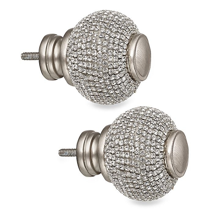 slide 1 of 1, Cambria Premier Complete Twinkle Ball Finials - Polished Nickel, 2 ct