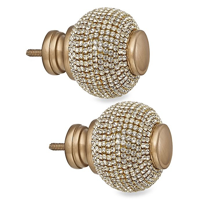 slide 1 of 1, Cambria Premier Complete Twinkle Ball Finials - Warm Gold, 2 ct