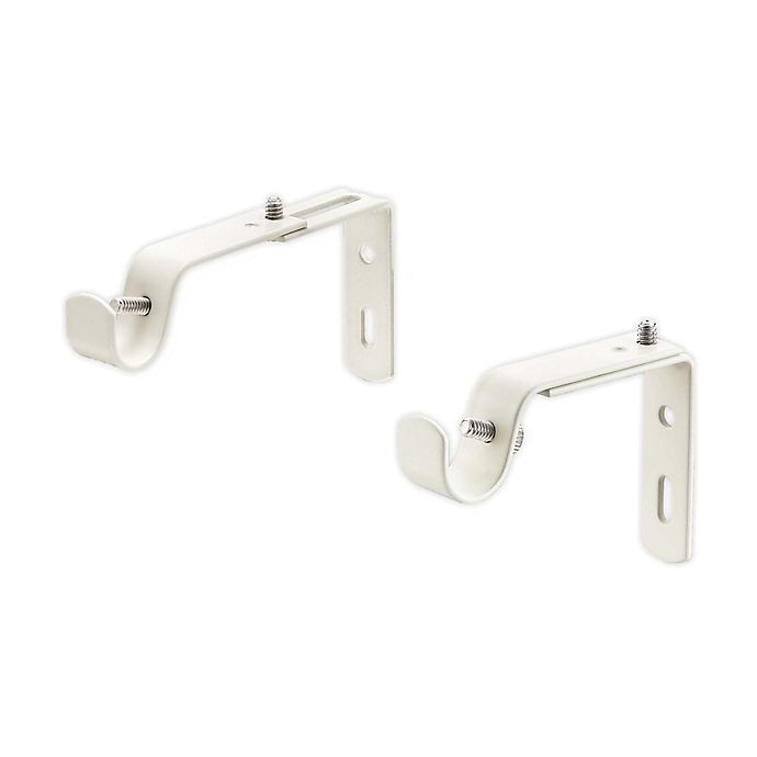 slide 1 of 1, Cambria Classic Steel Replacement Window Brackets - Satin White, 2 ct