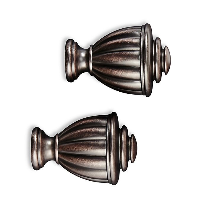 slide 1 of 1, Cambria Elite Complete Fluted Finial - Oil Rubbed Bronze, 2 ct