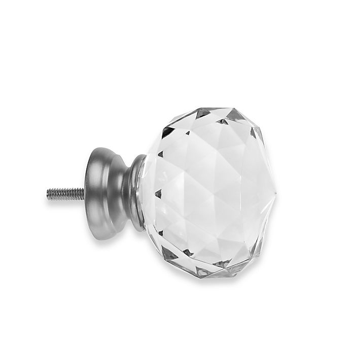 slide 1 of 1, Cambria Elite Faceted Ball Finials - Brushed Nickel, 2 ct
