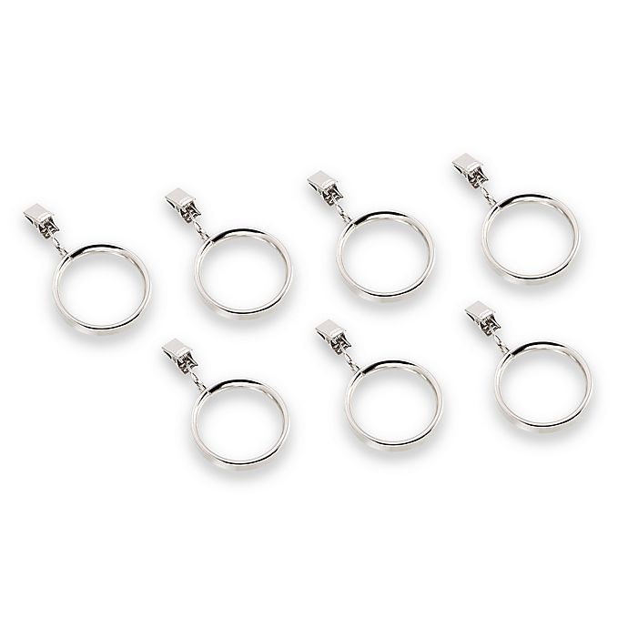 slide 1 of 1, Cambria Acrylic Stock Steel Clip Rings - Polished Nickel, 7 ct