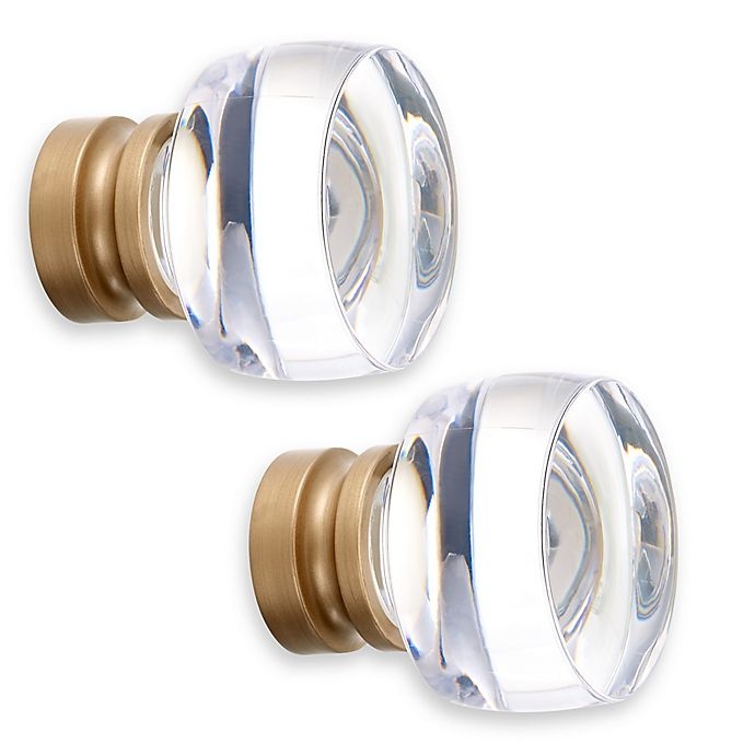 slide 1 of 1, Cambria Acrylic Stock Round Finials - Warm Gold, 2 ct