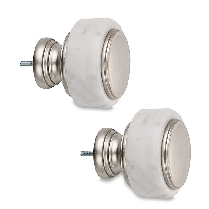 slide 1 of 1, Cambria Estate Honed Marble Finials - Brushed Nickel, 2 ct