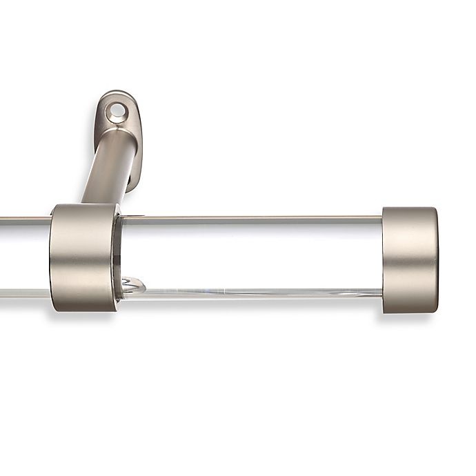 slide 1 of 1, Cambria Acrylic Single Curtain Rod - Brushed Nickel, 36 in