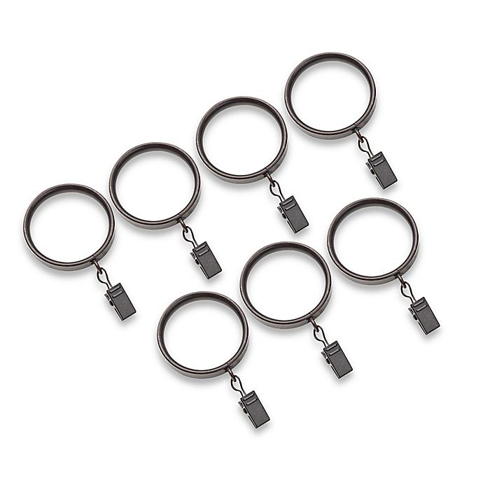 slide 1 of 1, Cambria Acrylic Flat Metal Clip Rings - Oil Rubbed Bronze, 7 ct
